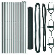 Стълб за ограда. Зелен 25 x 1,4 м (13 мм мрежа) Стомана и PVC