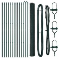 Стълб за ограда. Зелен 25 x 1,6 м (25 мм мрежа) Стомана и PVC