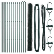 Стълб за ограда. Зелен 25 x 1,6 м (36 мм мрежа) Стомана и PVC