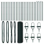 Стълб за ограда. Зелен 50 x 0,5 м (13 мм мрежа) Стомана и PVC