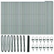 Стълб за ограда. Зелен 100 x 1 м (50 мм мрежа) Стомана и PVC