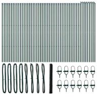 Стълб за ограда. Зелен 100 x 1,5 м (36 мм мрежа) Стомана и PVC