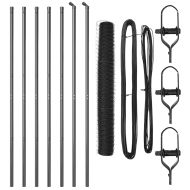 Стълб за ограда. Сив 10 x 1 м (36 мм мрежа) Стомана и PVC