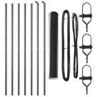 Стълб за ограда. Сив 10 x 1,4 м (25 мм мрежа) Стомана и PVC