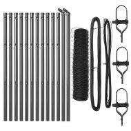 Стълб за ограда. Сив 25 x 0,5 м (36 мм мрежа) Стомана