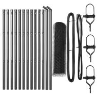 Стълб за ограда. Сив 25 x 0,6 м (25 мм мрежа) Стомана и PVC