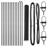 Стълб за ограда. Сив 25 x 1,2 м (13 мм мрежа) Стомана