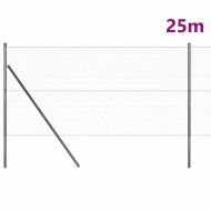 Стълб за ограда. Сив 25 x 1,4 м (мрежа 36 мм) Стомана и PVC