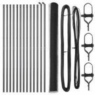 Стълб за ограда. Сив 25 x 1,6 м (25 мм мрежа) Стомана и PVC