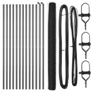 Стълб за ограда. Сив 25 x 1,6 м (50 мм мрежа) Стомана и PVC