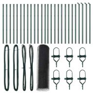 Стълб за ограда. Сив 50 x 0,4 м (25 мм мрежа) Стомана и PVC