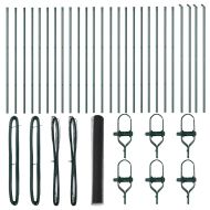 Стълб за ограда. Сив 50 x 1,2 м (25 мм мрежа) Стомана и PVC