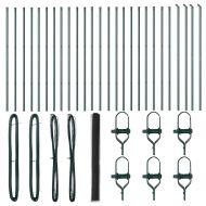 Стълб за ограда. Сив 50 x 1,6 м (13 мм мрежа) Стомана и PVC