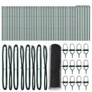 Стълб за ограда. Сив 100 x 0,8 м (25 мм мрежа) Стомана и PVC