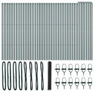 Стълб за ограда. Сив 100 x 1,2 м (13 мм мрежа) Стомана и PVC