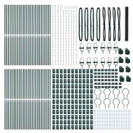 Стълб за ограда. Сив 100 x 1,6 м (36 мм мрежа) Стомана и PVC