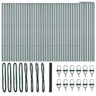 Стълб за ограда. Сив 100 x 1,6 м (50 мм мрежа) Стомана и PVC