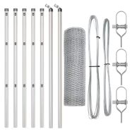 Стълб за ограда. Сребрист 10 x 0,6 м (25 мм мрежа) Стомана