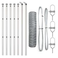 Стълб за ограда. Сребрист 10 x 0,6 м (36 мм мрежа) Стомана