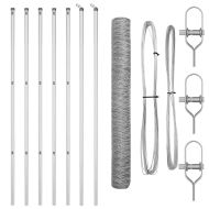 Стълб за ограда. Сребрист 10 x 1,2 м (50 мм мрежа) Стомана