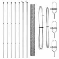 Стълб за ограда. Сребрист 10 x 1,6 м (50 мм мрежа) Стомана