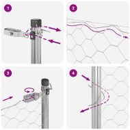 Стълб за ограда. Сребрист 25 x 0,4 м (50 мм мрежа) Стомана