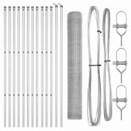 Стълб за ограда. Сребрист 25 x 1,2 м (25 мрежа) Стомана