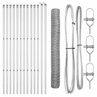 Стълб за ограда. Сребрист 25 x 1,4 м (50 мм мрежа) Стомана