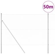 Стълб за ограда. Сребрист 50 x 1,5 м (25 мм мрежа) Стомана