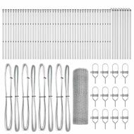 Стълб за ограда. Сребрист 100 x 0,4 м (25 мм мрежа) Стомана