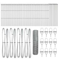 Стълб за ограда. Сребрист 100 x 0,4 м (36 мм мрежа) Стомана