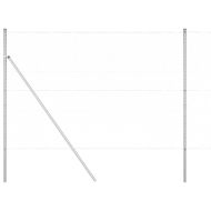Стълб за ограда. Сребрист 100 x 1,5 м (50 мм мрежа) Стомана