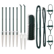 Стълб за ограда. Зелен 10 х 0,5 м Стомана и PVC