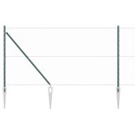 Стълб за ограда. Зелен 10 x 1,2 м (25 мм мрежа) Стомана и PVC