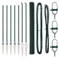 Стълб за ограда. Зелен 10 x 1,5 м (13 мм мрежа) Стомана и PVC