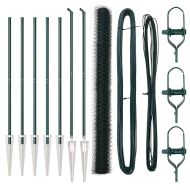 Стълб за ограда. Зелен 10 x 1,5 м (50 мм мрежа) Стомана и PVC