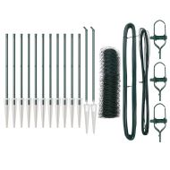 Стълб за ограда. Зелен 25 x 0,8 м (50 мм мрежа) Стомана и PVC