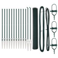 Стълб за ограда. Зелен 25 x 1,4 м (13 мм мрежа) Стомана и PVC