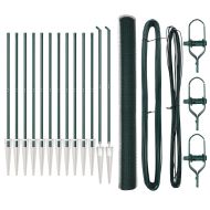 Стълб за ограда. Зелен 25 x 1,6 м (25 мм мрежа) Стомана и PVC