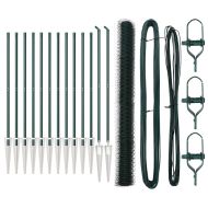 Стълб за ограда. Зелен 25 x 1,6 м (36 мм мрежа) Стомана и PVC