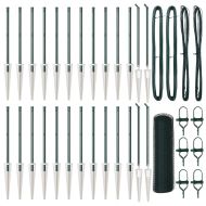 Стълб за ограда. Зелен 50 x 0,5 м (25 мм мрежа) Стомана и PVC