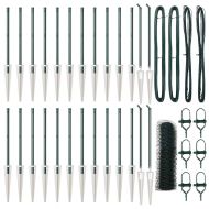 Стълб за ограда. Зелен 50 x 0,5 м (36 мм мрежа) Стомана и PVC