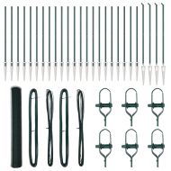 Стълб за ограда. Зелен 50 x 1,2 м (25 мм мрежа) Стомана и PVC