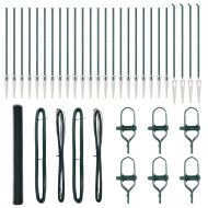 Стълб за ограда. Зелен 50 x 1,5 м (мрежа 13 мм) Стомана и PVC