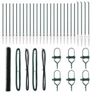 Стълб за ограда. Зелен 50 x 1,5 м (36 мм мрежа) Стомана и PVC