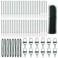 Стълб за ограда. Зелен 100 x 0,5 м (36 мм мрежа) Стомана и PVC