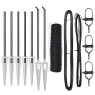 Стълб за ограда. Сив 10 х 0,5 м Стомана и PVC