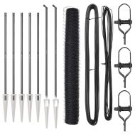 Стълб за ограда. Сив 10 x 1,2 м (50 мм мрежа) Стомана и PVC