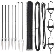 Стълб за ограда. Сив 10 x 1,4 м (13 мм мрежа) Стомана и PVC