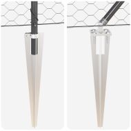 Стълб за ограда. Сив 10 x 1,4 м (мрежа 50 мм) Стомана и PVC